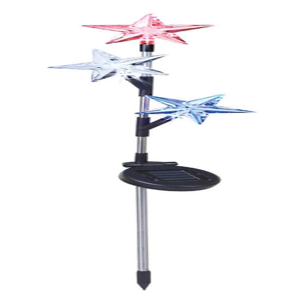 Assorted Acrylic 33.25 In. H Solar Star Trio Garden Stake